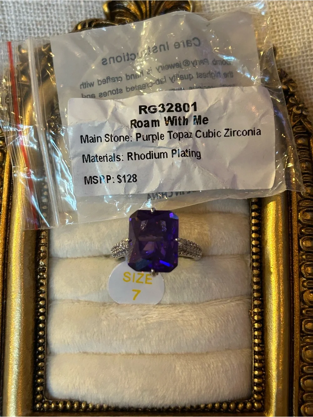 Bomb Party | Rhodium | Purple Topaz CZ | Ring Size 7